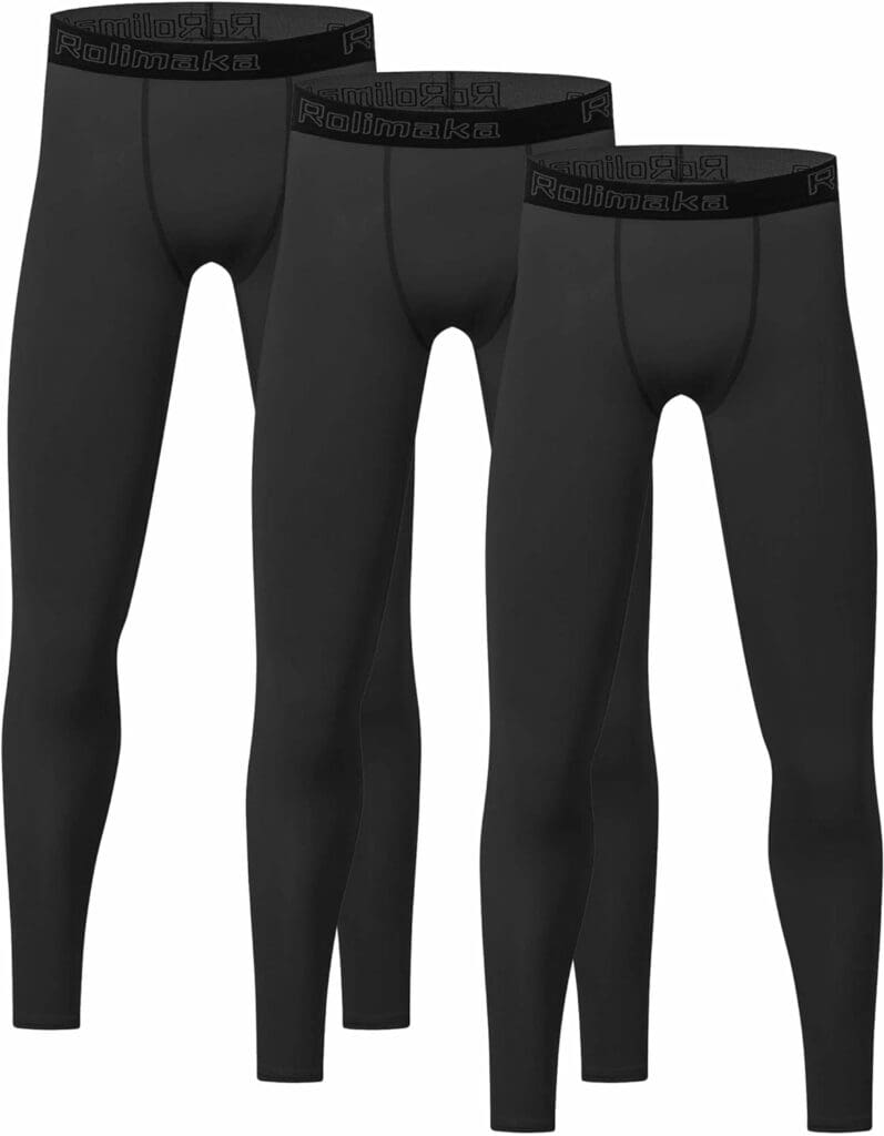 4 or 3 Pack Youth Boys Compression Leggings Tights Athletic Pants Sports Base Layer for Kids Cold Gear