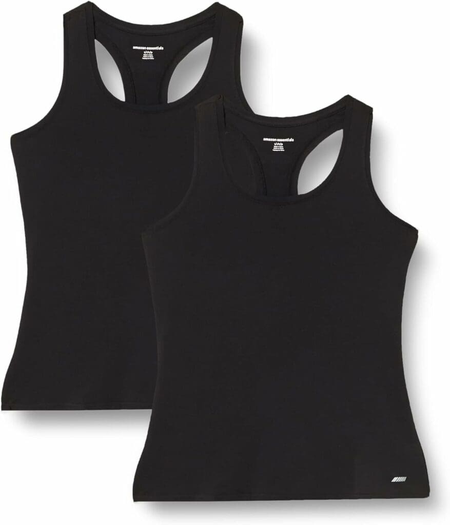 Amazon Essentials Womens Tech Stretch Racerback Tank Top (Available in Plus Size), Multipacks