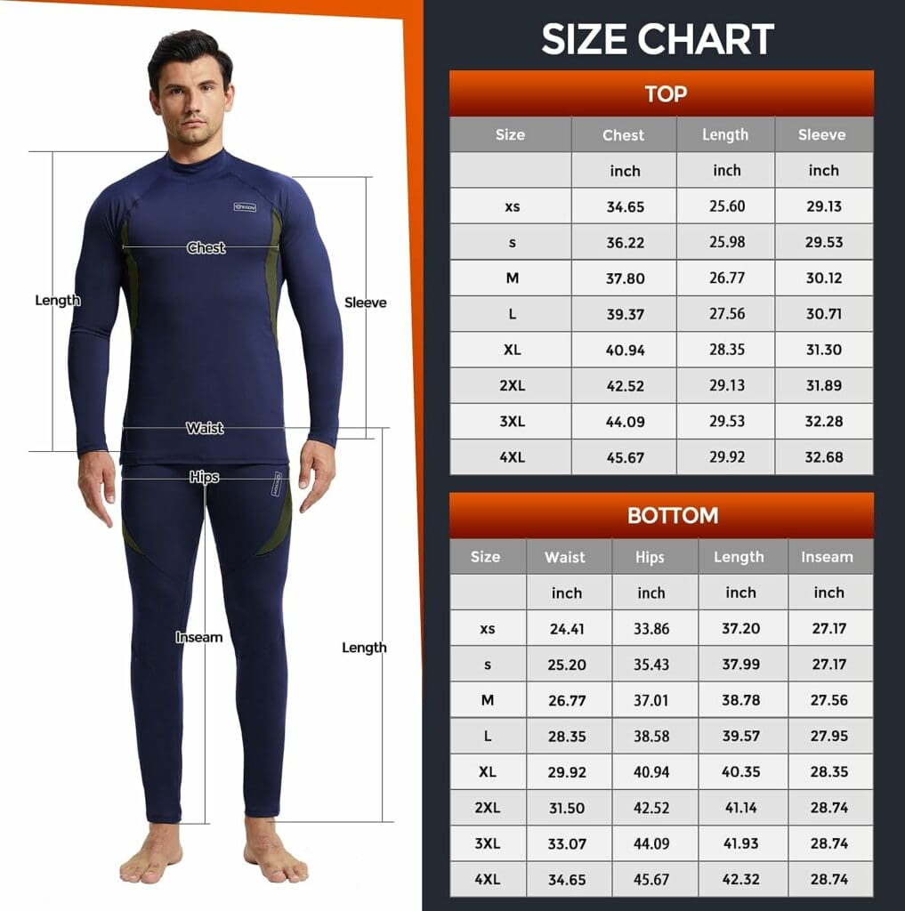 CL convallaria Thermal Underwear Long Johns Set Mens Winter Hunting Gear Sport Base Layer Bottom Top XS-4XL