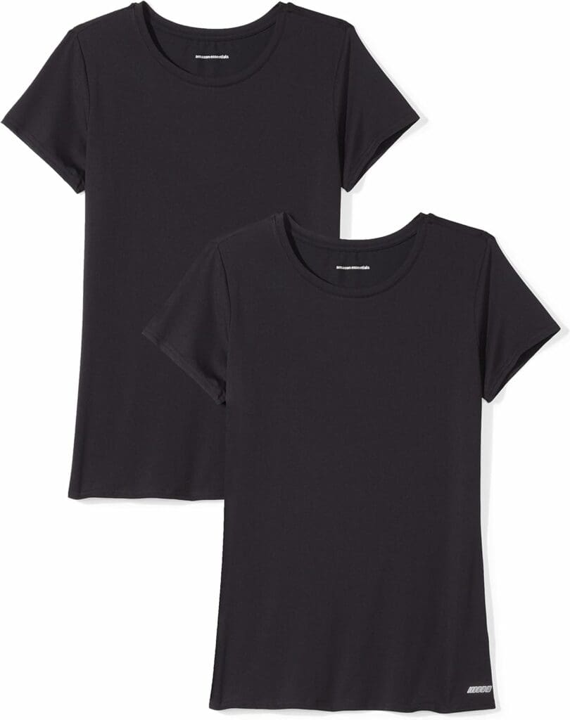 Amazon Essentials Womens Tech Stretch Short-Sleeve Crewneck T-Shirt (Available in Plus Size), Multipacks