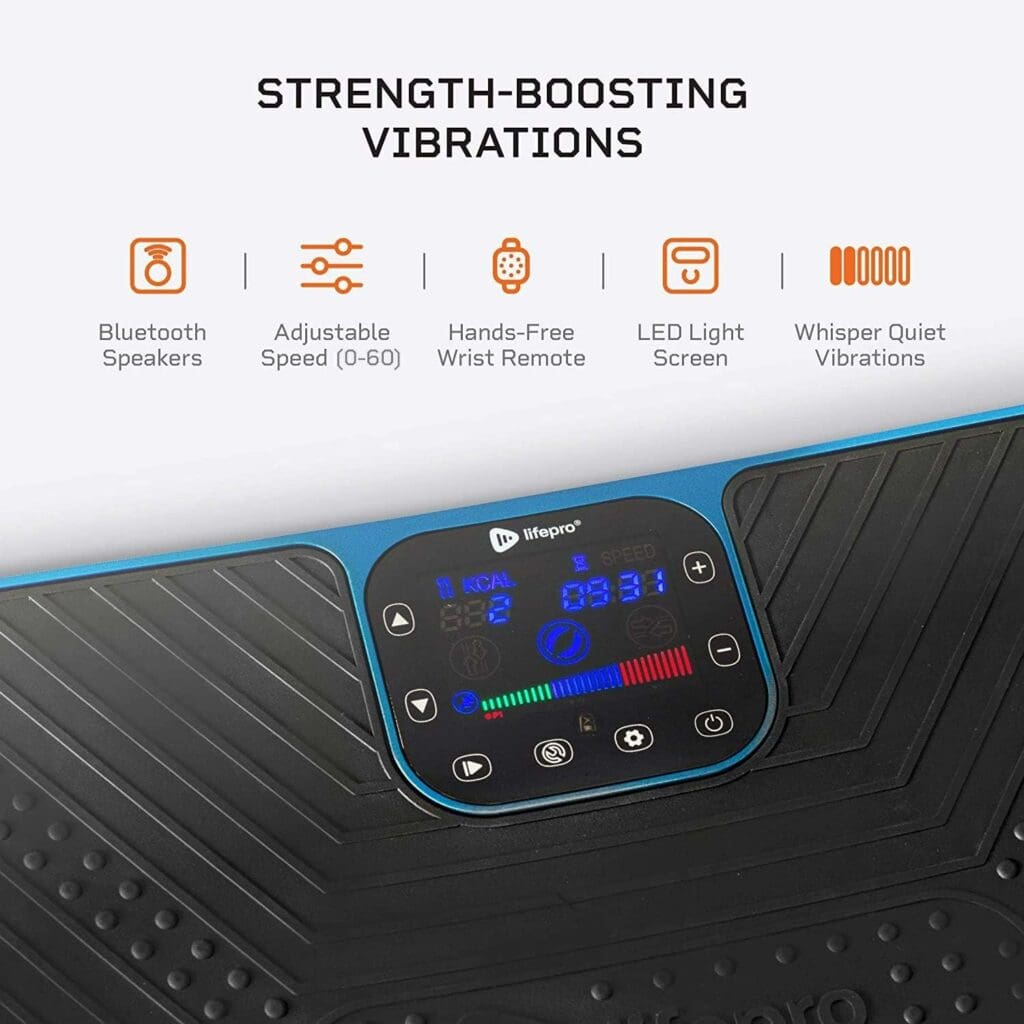 LifePro Rumblex 4D Pro Vibration Plate - Whole Body Vibration Platform Exercise Machine - Home Workout Equipment for Weight Loss, Toning  Wellness - Full Bundle of Bands, Straps  Accessories