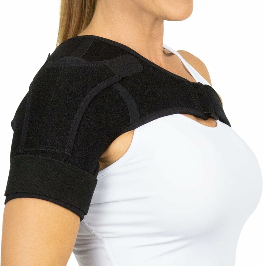 Vive Shoulder Stability Brace - Injury Recovery Compression Support Sleeve - for Rotator Cuff Injuries, Arthritis, Sprain, Dislocation, PT - Targeted Inflammation Pain Relief (Black, Large)