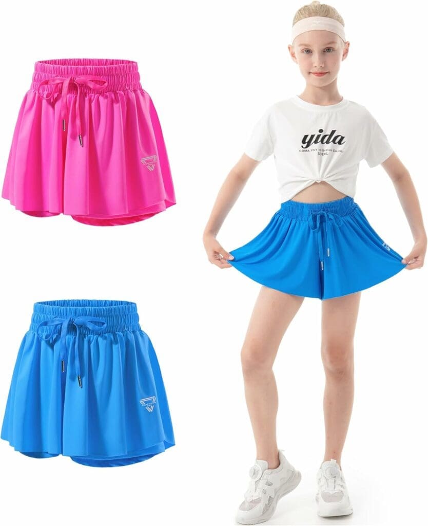 PUPIU Athletic Flowy Shorts for Girls Sports Butterfly Shorts Summer Shorts Preppy Clothes