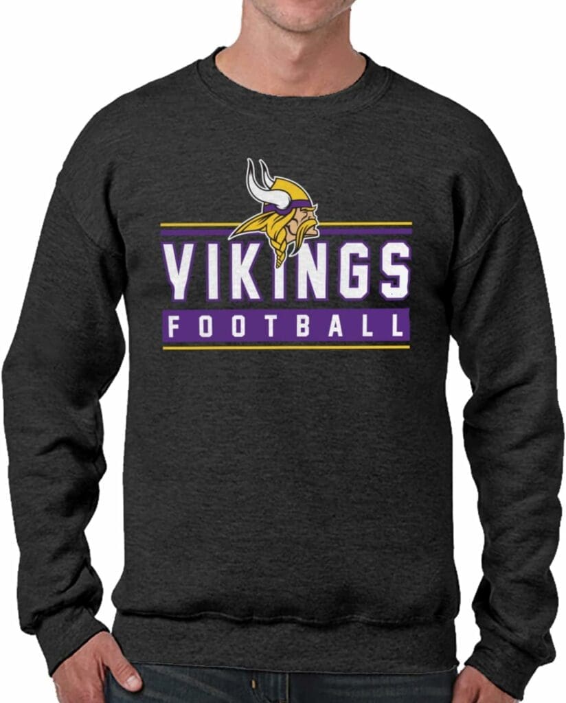 Team Fan Apparel NFL True Fan Crewneck Sweatshirt - Dark Pullover Sweatshirt for Men  Women - Cotton-Poly Fleece