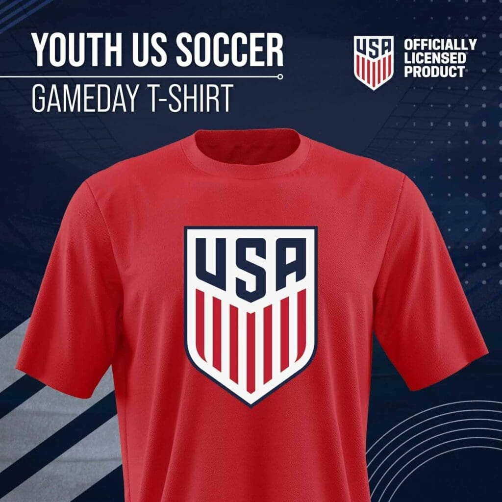The Victory Officially Licensed Unisex Youth USA National Soccer Team Gameday Logo Short Sleeve T-Shirt