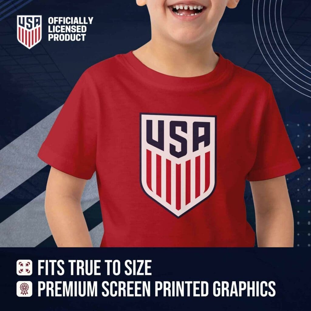 The Victory Officially Licensed Unisex Youth USA National Soccer Team Gameday Logo Short Sleeve T-Shirt