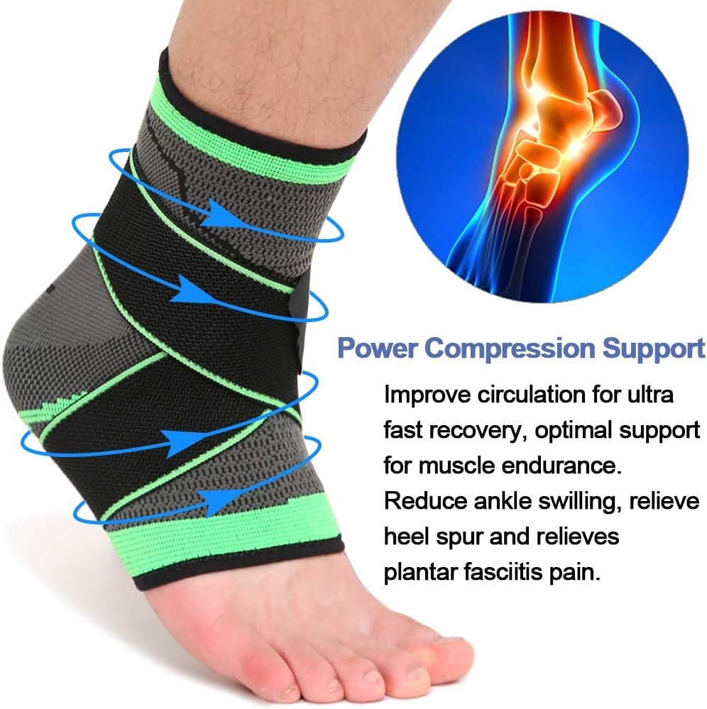 beister 1 Pair Ankle Support Breathable Neoprene Compression Ankle Brace for Men and Women, Elastic Sprain Foot Sleeve for Sports Protect, Arthritis, Plantar Fasciitis, Achilles tendonitis, Recovery