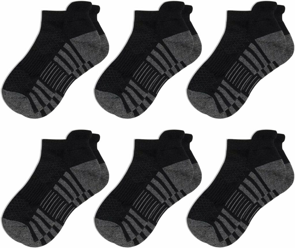 HENGRUI Boys/girls Socks Cushioned Kids Socks, Kids Ankle Athletic Socks With Low Cut Tab For 4-10 Years Old-6 Pairs