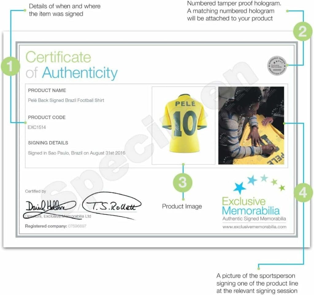 Pele Signed Brazil Soccer Jersey. Premium Frame | Autographed Sport Memorabilia