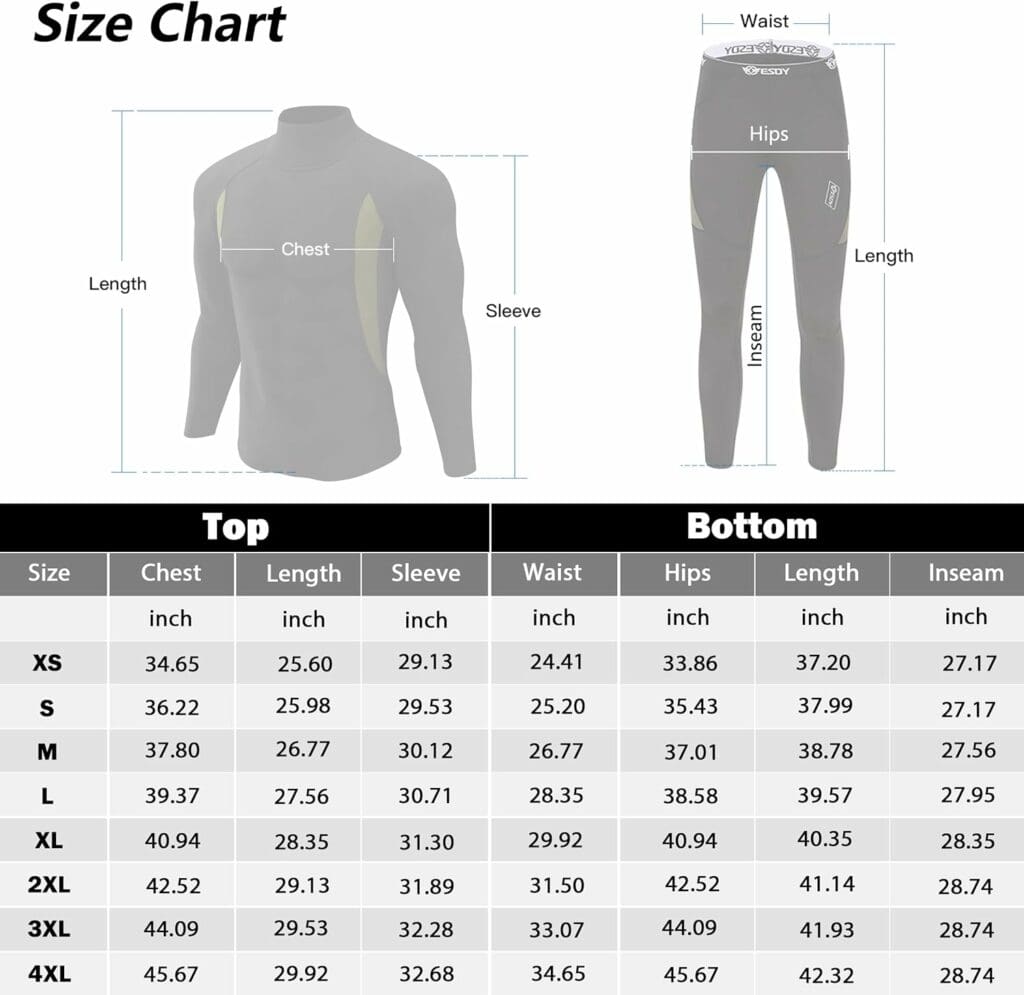 romision Thermal Underwear for Men, Fleece Base Layer Top  Bottom Set, Insulated Long Johns for Cold Weather Hunting