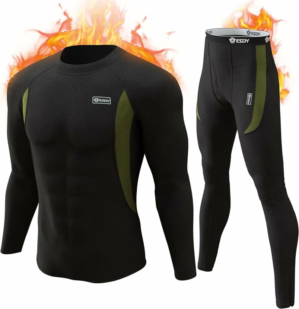 romision Thermal Underwear for Men Long Johns Fleece Lined Hunting Gear Bottom Top Set Base Layer for Cold Weather XS-4XL