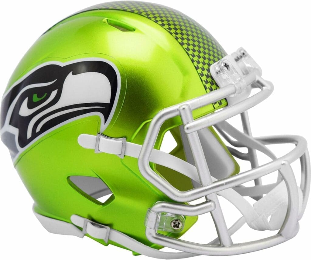 Seattle Seahawks Unsigned Riddell FLASH Alternate Revolution Speed Mini Football Helmet - NFL Mini Helmets