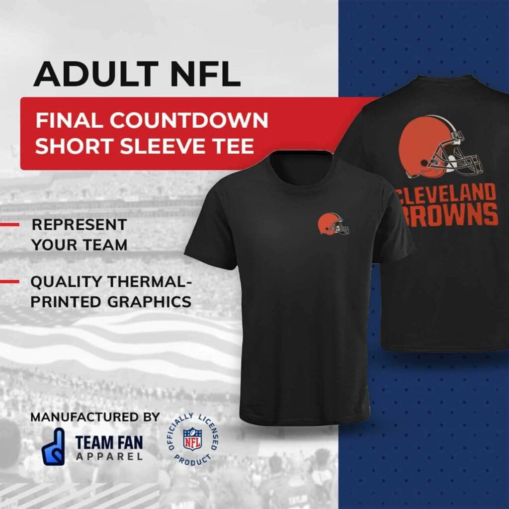 Team Fan Apparel NFL Pro Football Final Countdown Adult Cotton-Poly Short Sleeved T-Shirt for Men  Women