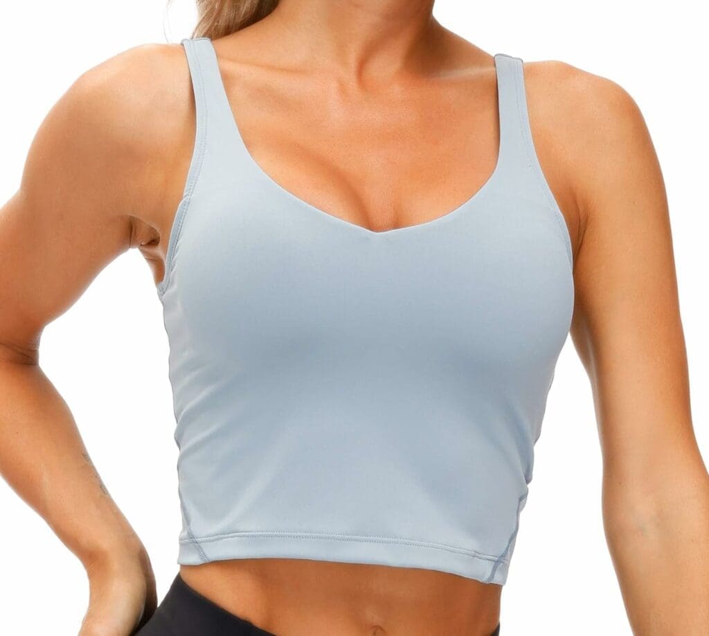 THE GYM PEOPLE Womens Sports Bra Longline Wirefree Padded with Medium Support