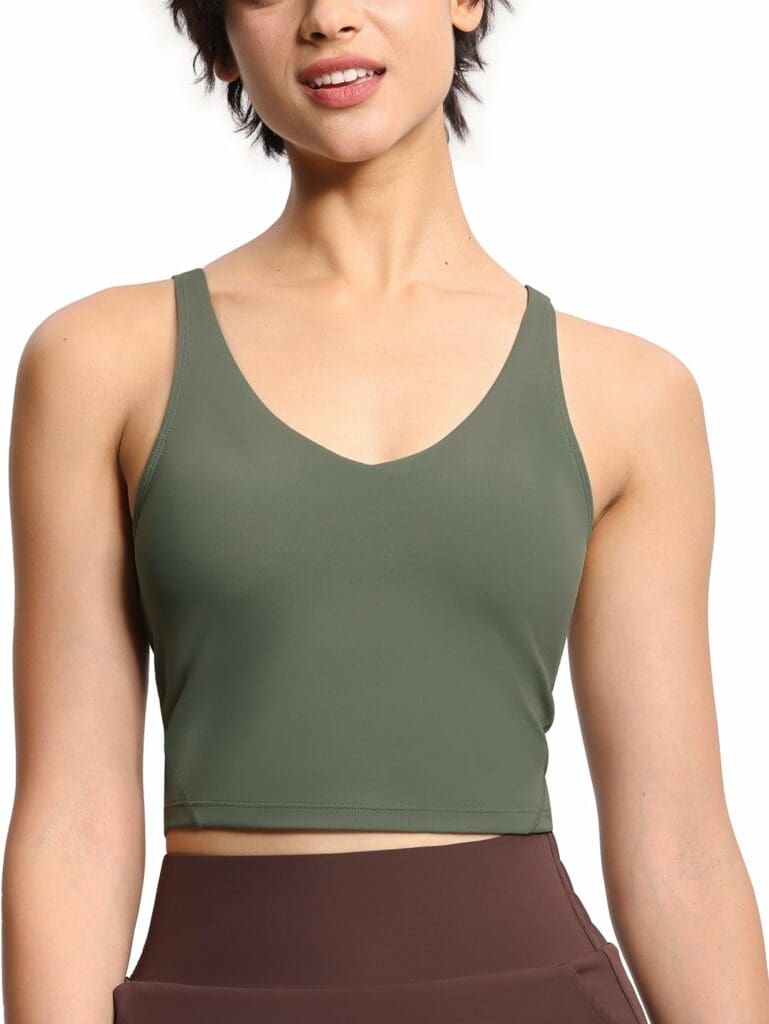 THE GYM PEOPLE Womens Sports Bra Longline Wirefree Padded with Medium Support